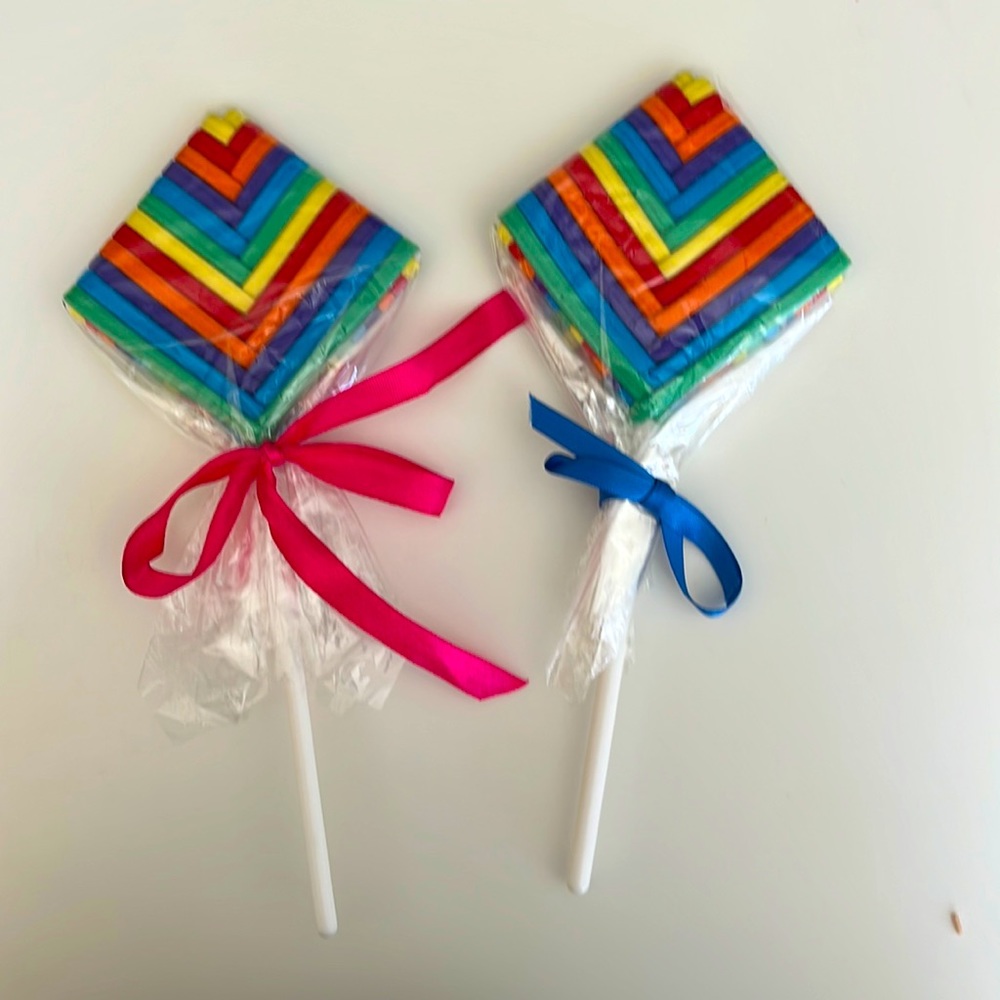 Hair ties .. yes... 24 flat elastic hair ties wrapped up as a lollipop!!!